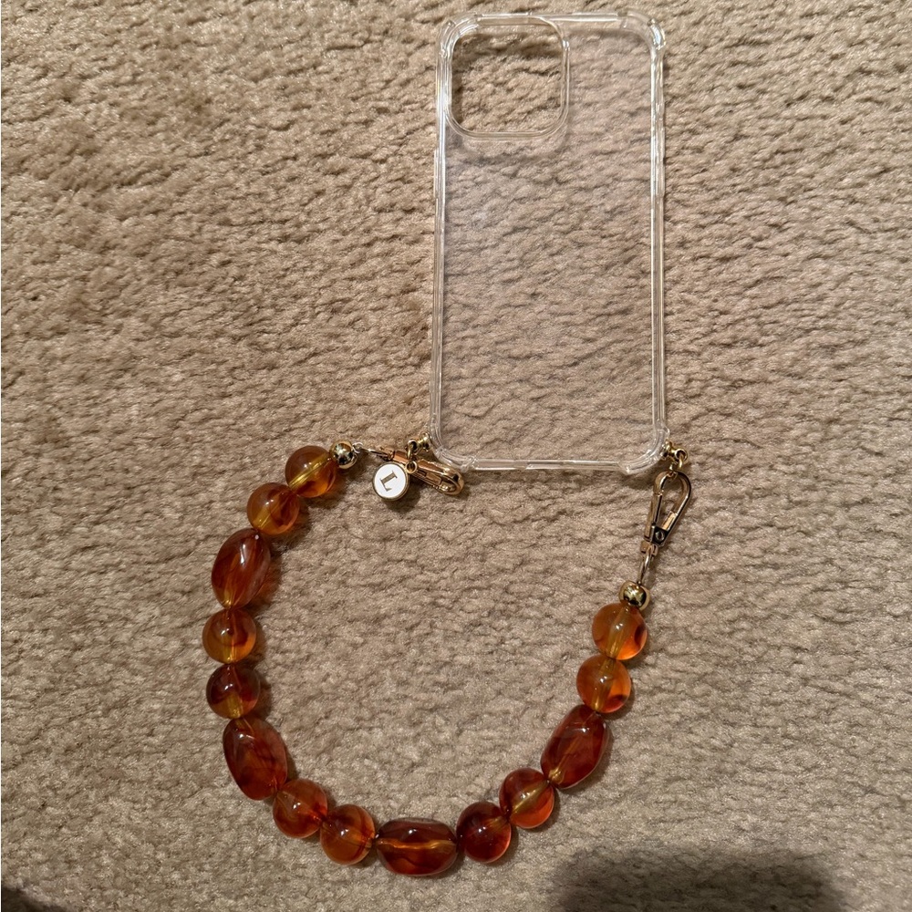 Clear Phone Case with Beaded Strap